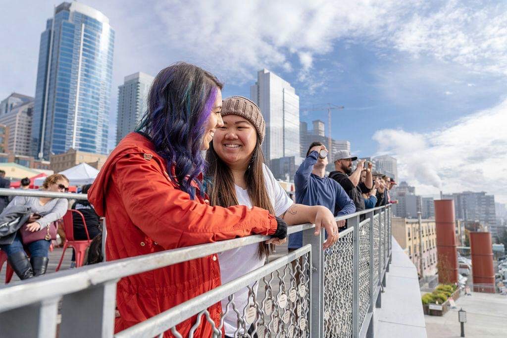 two women on the bridge