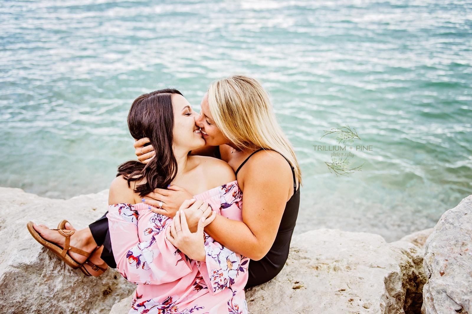 two women kissing