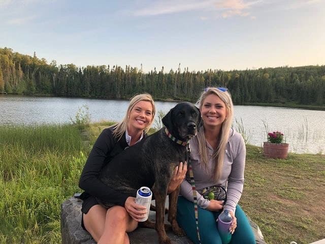 two lesbians with the dog