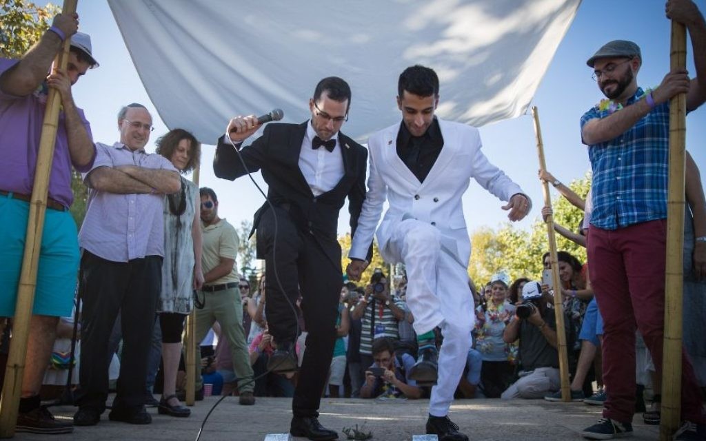 Two men dancing