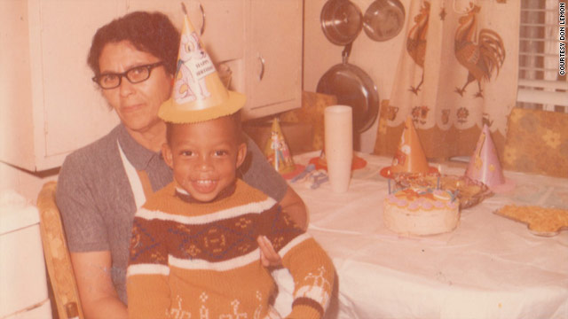 Don Lemon with his grandmother on his third birthday.