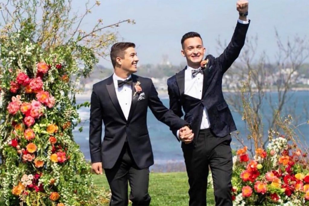Gay couple at wedding