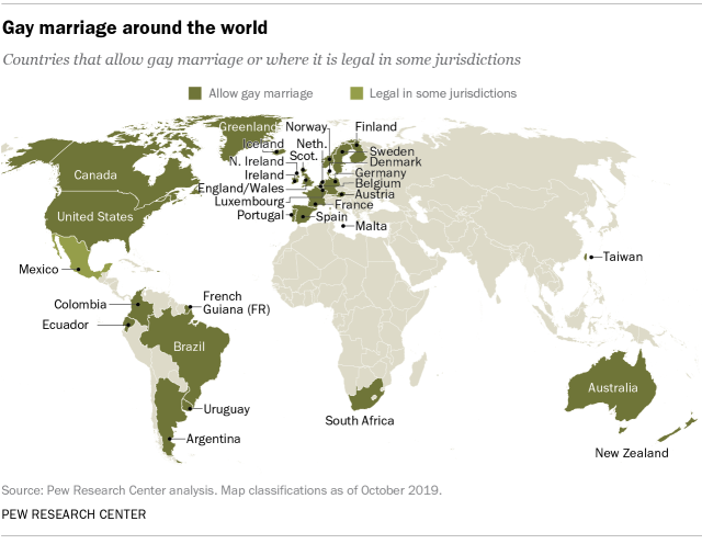 Matrimoni homosexual arreu del món, mapa dels països que van legalitzar el matrimoni homosexual